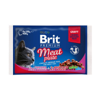 Набір вологого корму для котів Brit Premium Cat Meat Plate pouches 400 г - асорті