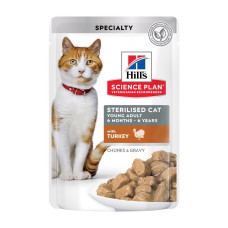 Вологий корм для котів Hill's Science Plan Sterilised Young Adult pouch 85 г - індичка 12шт