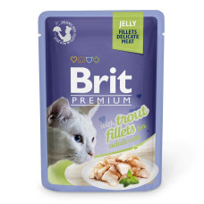 Влажный корм для кошек Brit Premium Cat Trout Fillets Jelly pouch  24 шт x 85 г - филе форели в желе