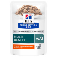 Влажный корм для кошек Hill's Prescription Diet Multi-Benefit w/d pouch 85 г - курица 12шт