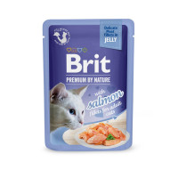 Brit Premium Delicate Fillets in Jelly Salmon влажный корм для кошек 24 шт x 85 г - лосось