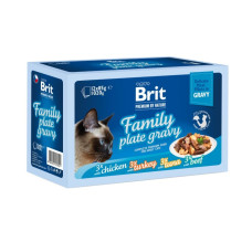 Brit Premium Delicate Fillets in Gravy Family Plate набор влажного корма для кошек 12 шт x 85 г - ассорти