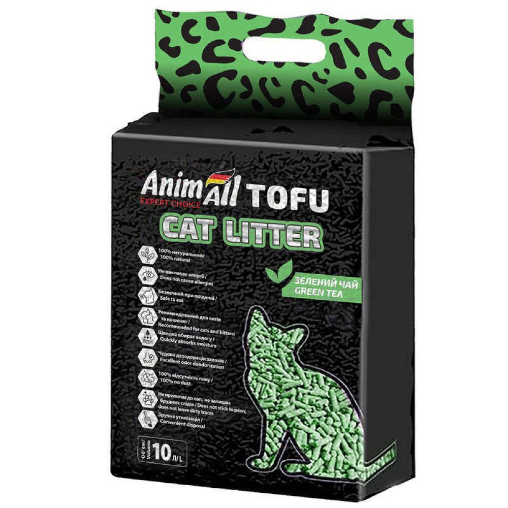 Соєвий наповнювач для котячого туалету AnimAll Tofu Green Tea 4,66 кг / 10 л