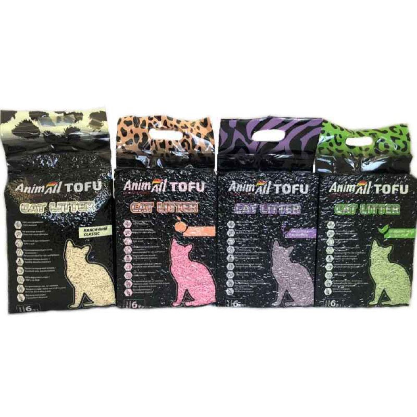 Соєвий наповнювач для котячого туалету AnimAll Tofu Activated Carbon 4,66 кг / 10 л