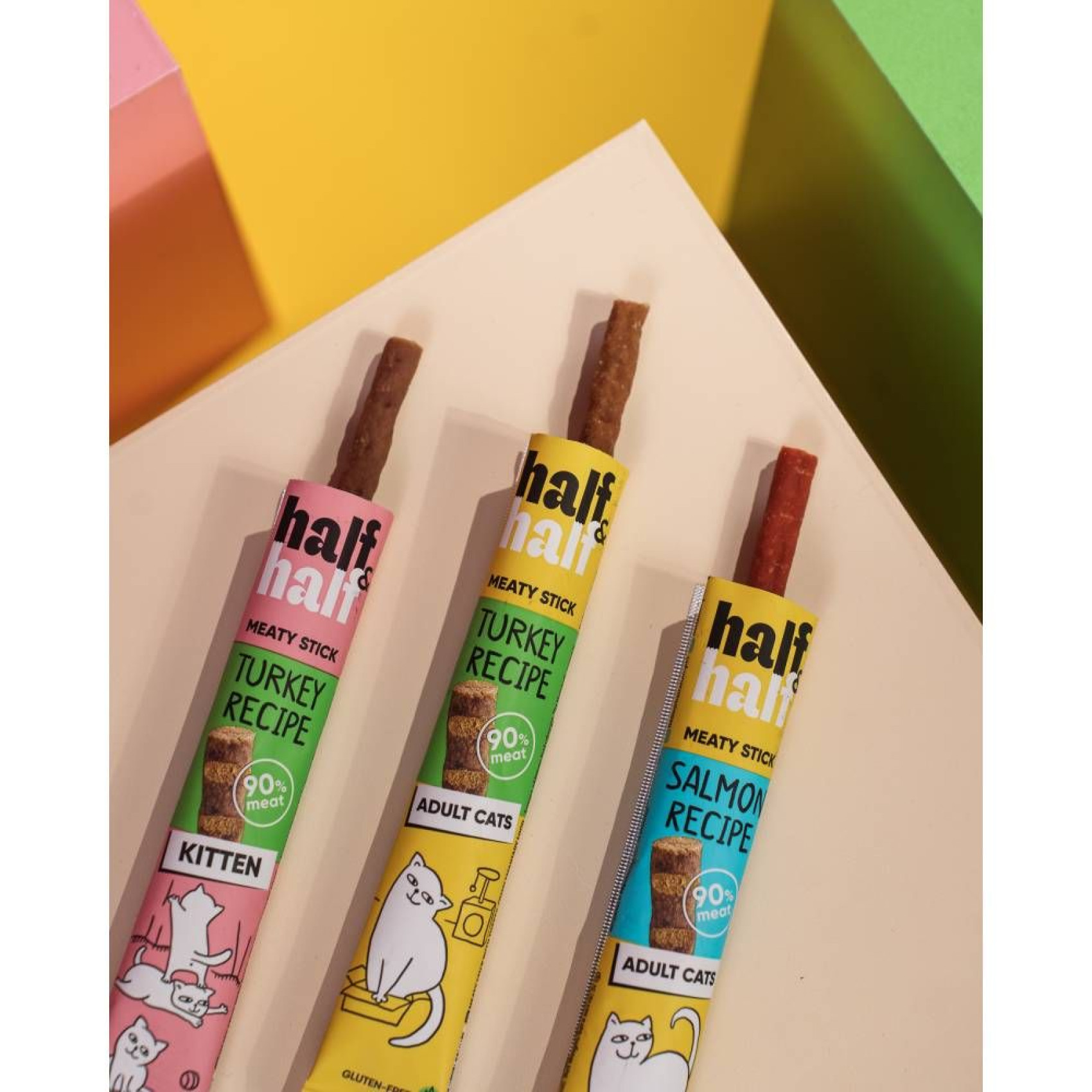 Ласощі для котів Half&Half Meaty Stick Adult 5 г - індичка