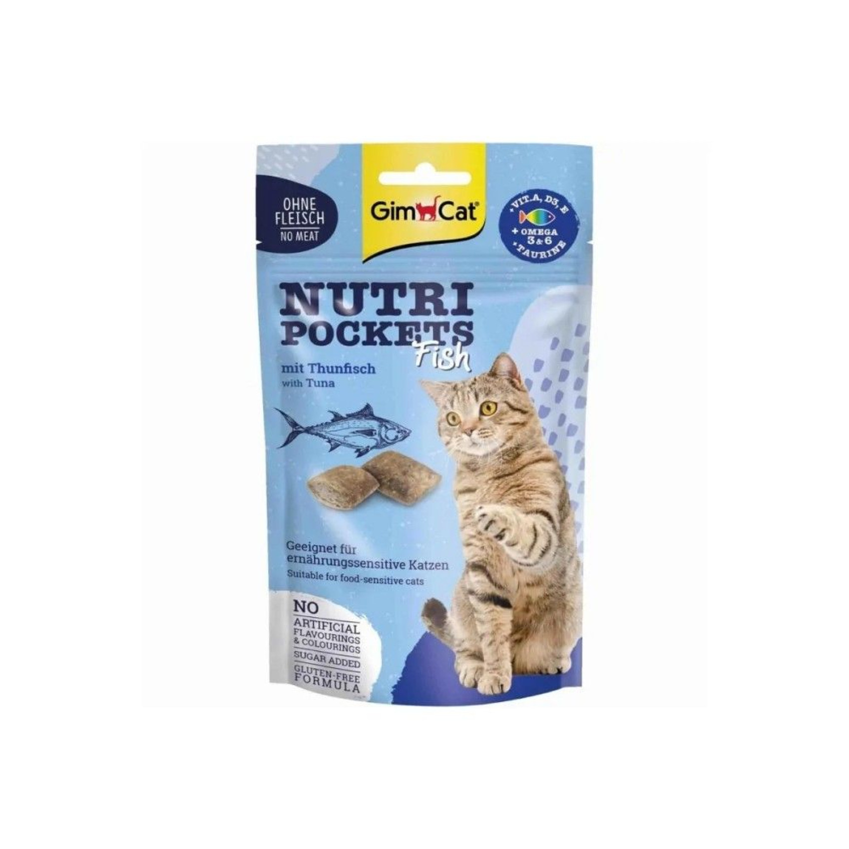 Вітамінні ласощі для котів GimCat Nutri Pockets Тунець + Мультивітамін 60 г