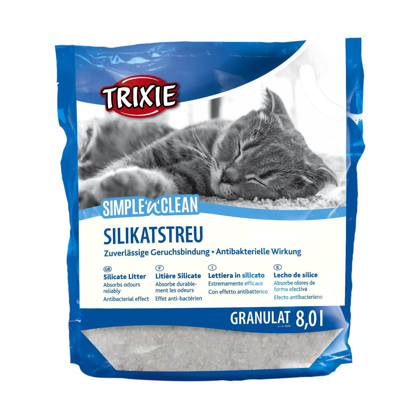 Силікагелевий наповнювач для котячого туалету Trixie Simple & Clean 3,6 кг / 8 л