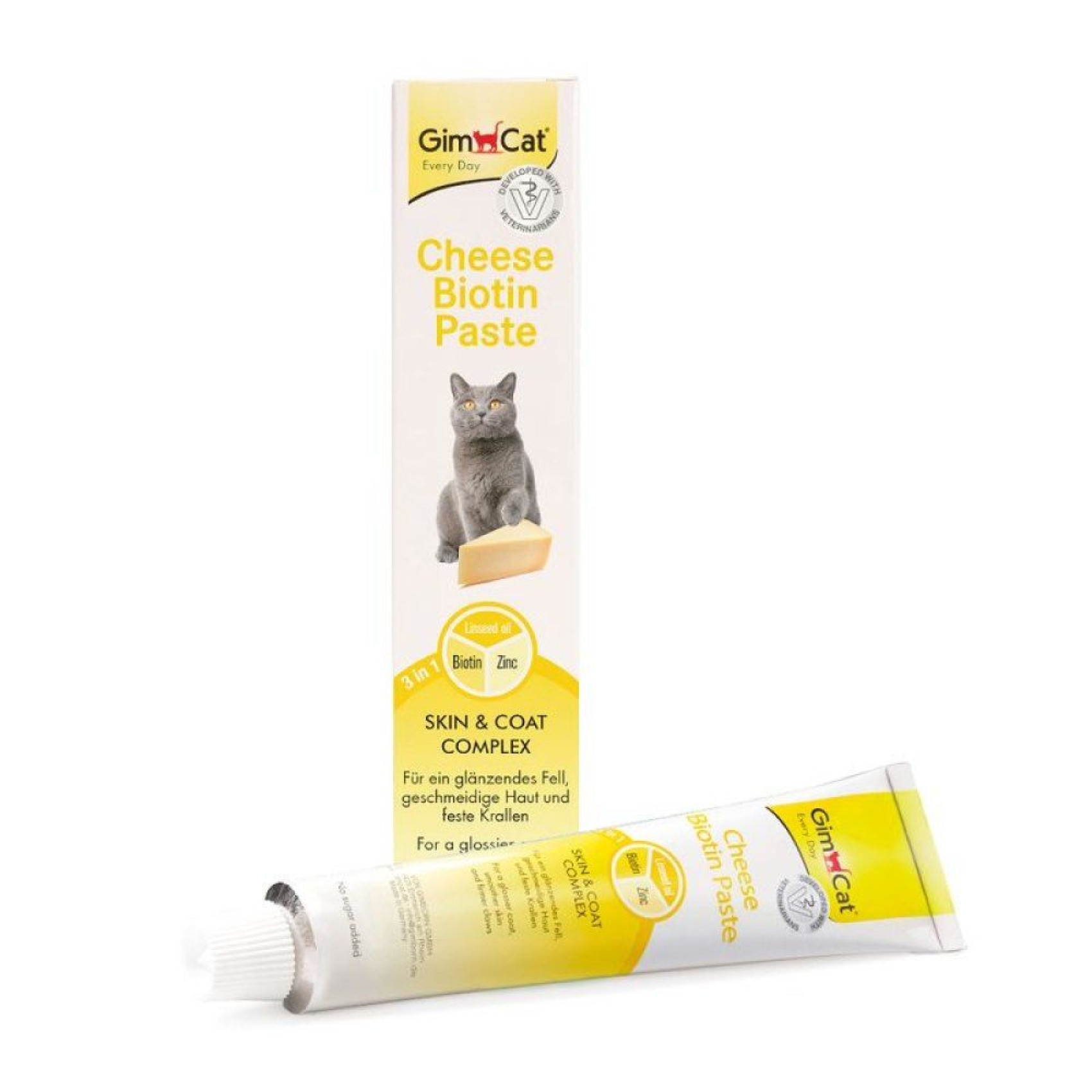 Ласощі для котів GimCat Cheese Biotin Paste 100 г - сир з біотином