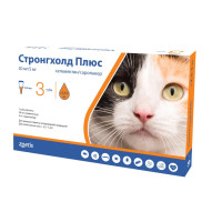 Капли на холку для кошек Zoetis Стронгхолд Плюс от 2,5 до 5 кг, 3 шт