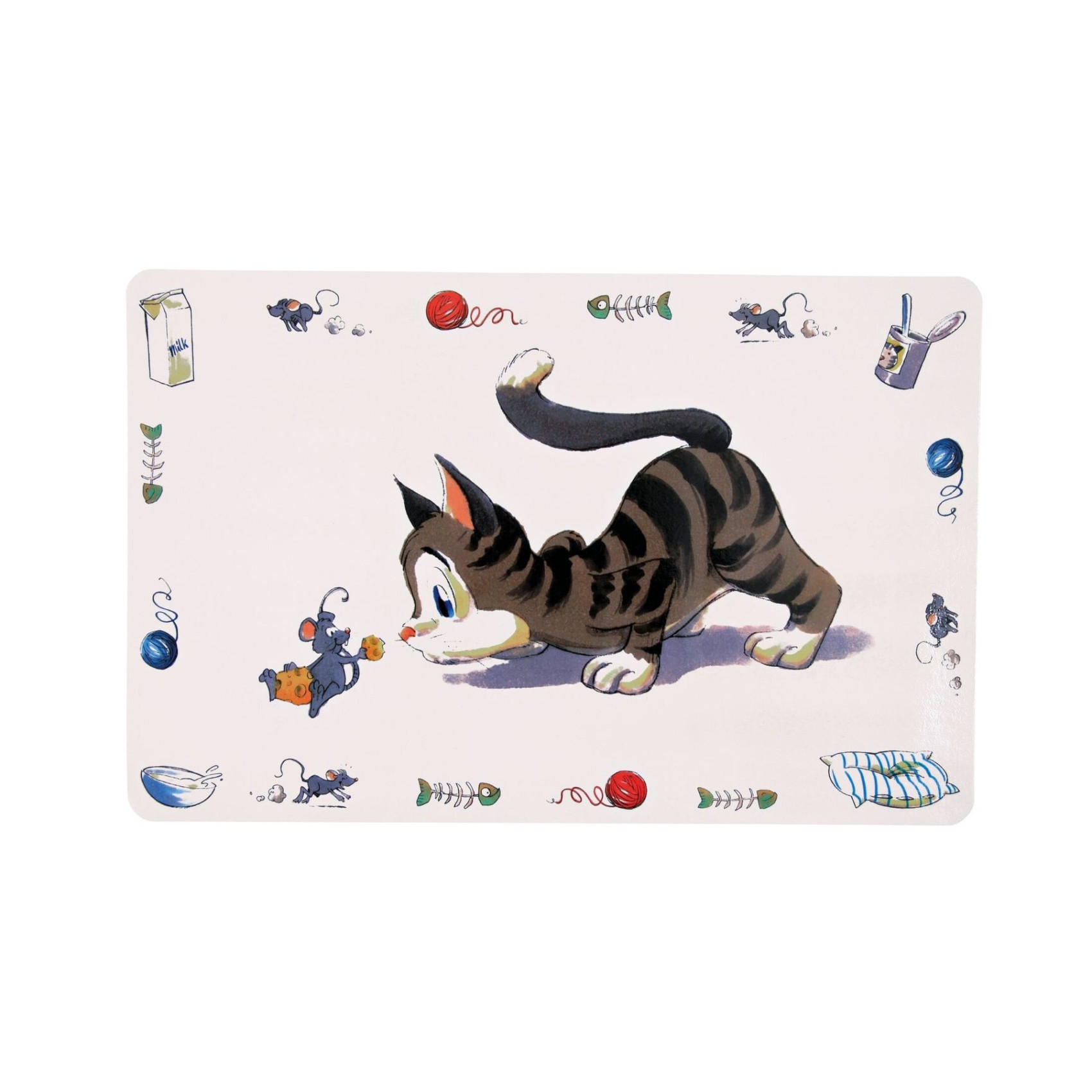 Килимок під миску Trixie Comic Cat 44 см / 28 см - сірий