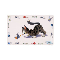 Коврик под миску Trixie Comic Cat 44 см / 28 см - серый