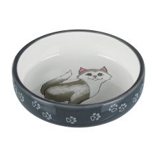 Миска керамічна Trixie для короткомордих порід котів 300 мл / 15 см - сіра