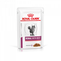 Вологий корм для дорослих котів  RENAL FELINE BEEF pouches  85 г x 12 шт