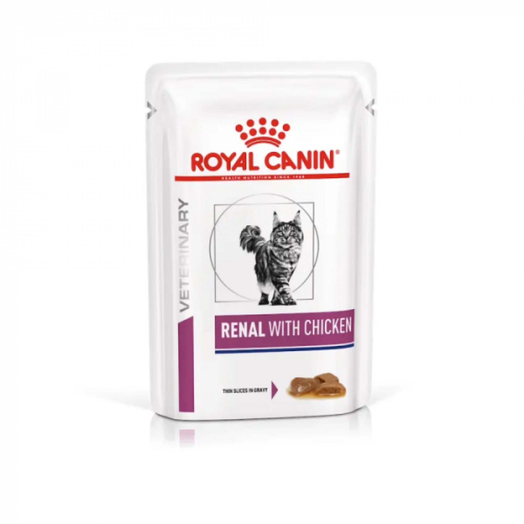 Купити Вологий корм для дорослих котів ROYAL CANIN RENAL FELINE CHICKEN Pouches 85 г x 12 шт