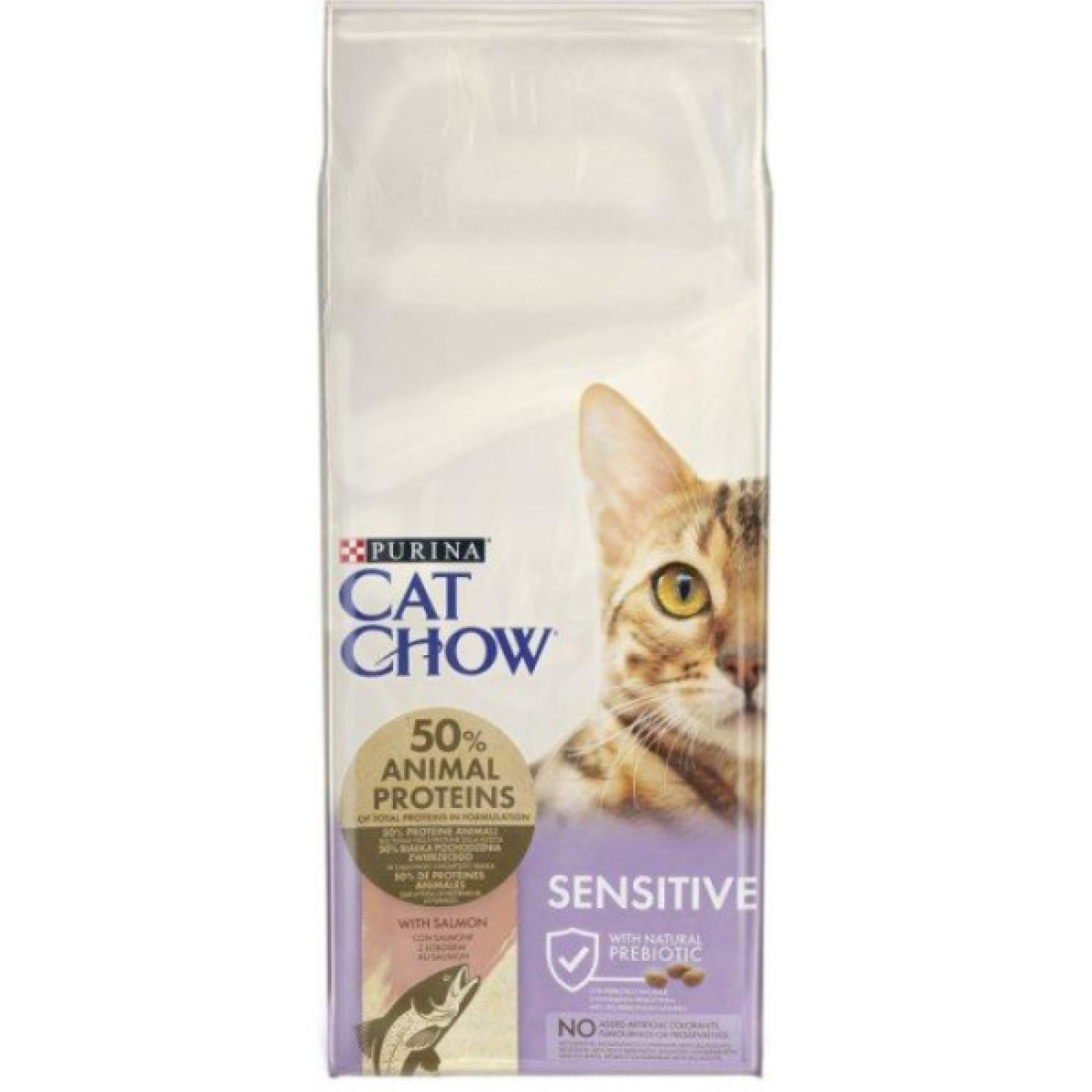 Купити Сухий корм Purina Cat Chow Sensitive для дорослих кішок із чутливою шкірою та травленням з лососем 15 кг