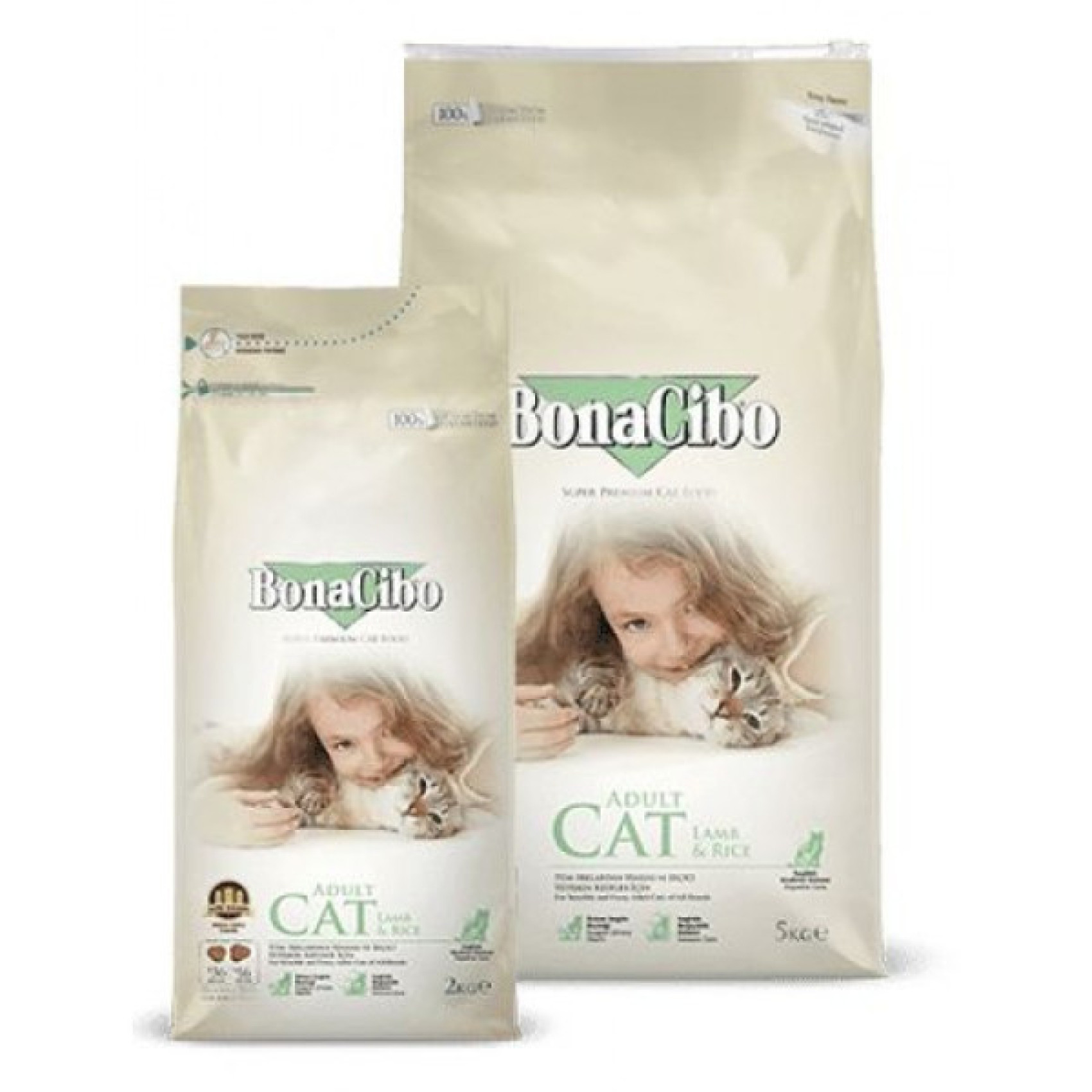 Купити Сухий корм BonaCibo Adult Cat Lamb&Rice з м'ясом ягняти та рисом для дорослих кішок 5 кг