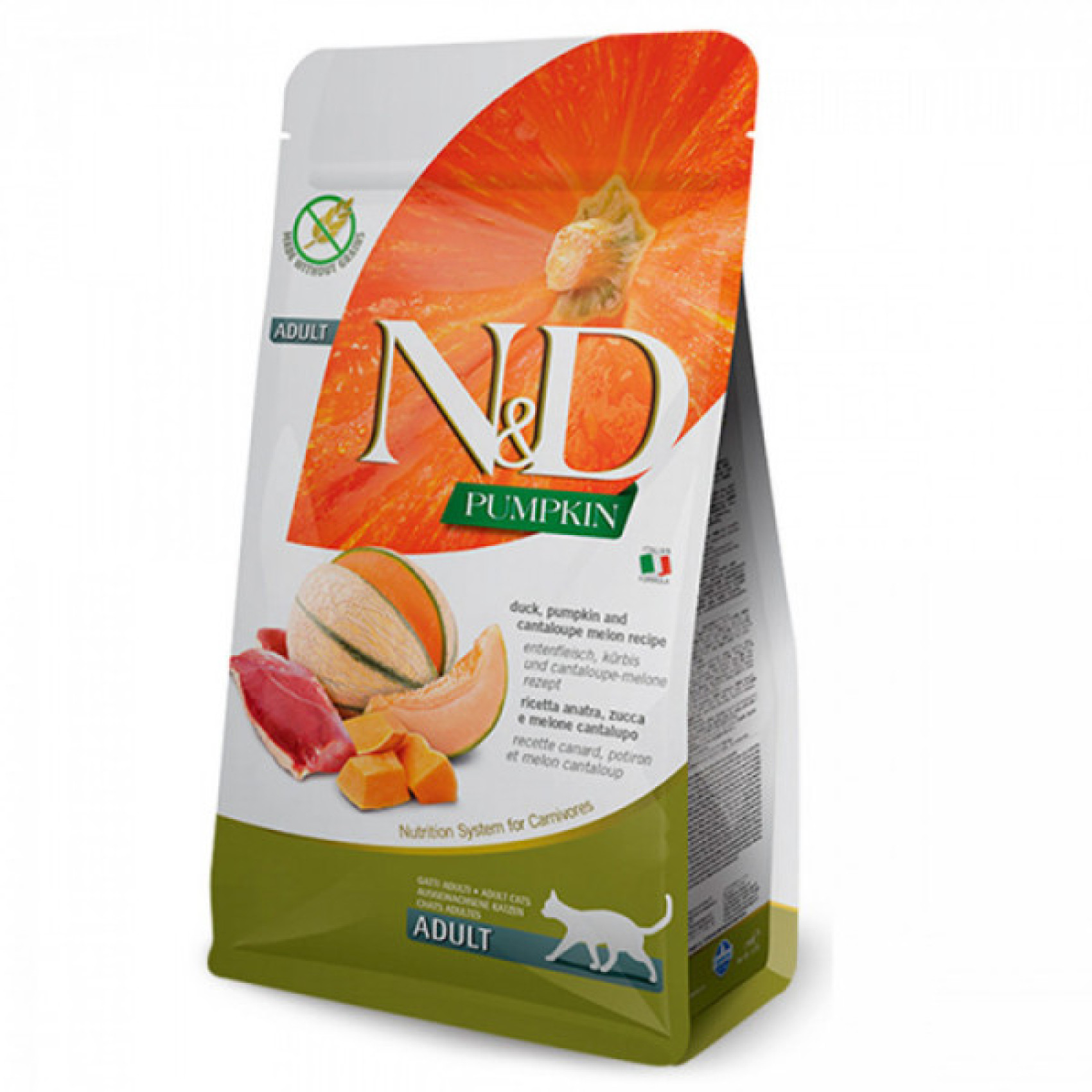 Купити Беззерновий сухий корм Farmina N&D Cat Pumpkin Duck&Cantaloupe для дорослих котів, з качкою та гарбузом, 300 г
