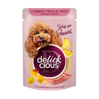 Вологий корм для собак Delickcious 85 г - индейка и тропические фрукты 12шт