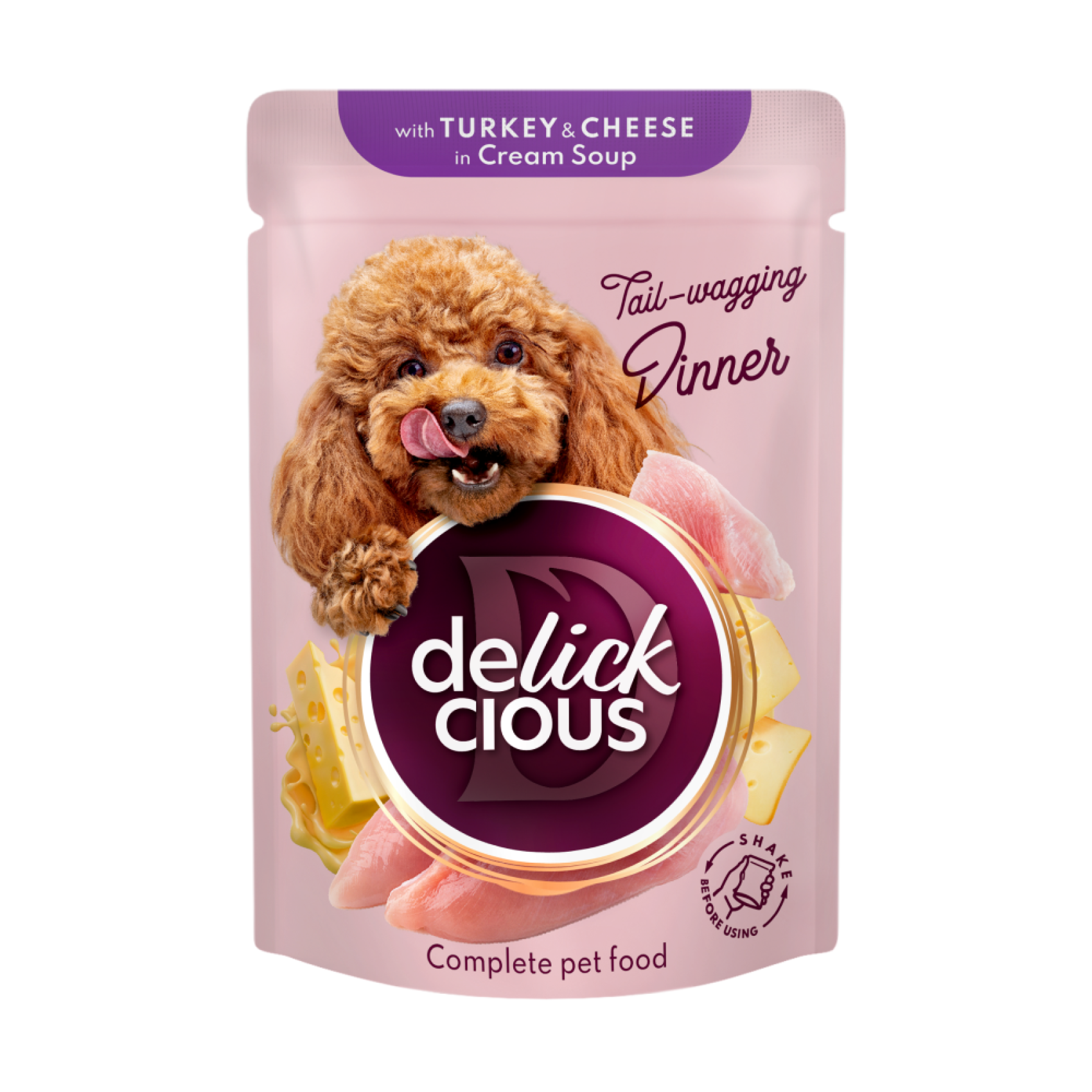 Суп для собак Delickcious 85 г - индейка и сыр 12шт