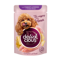 Суп для собак Delickcious 85 г - индейка и сыр 12шт