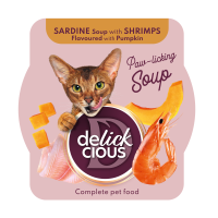 Суп для кошек Delickcious 80 г - сардины, креветки и тыква