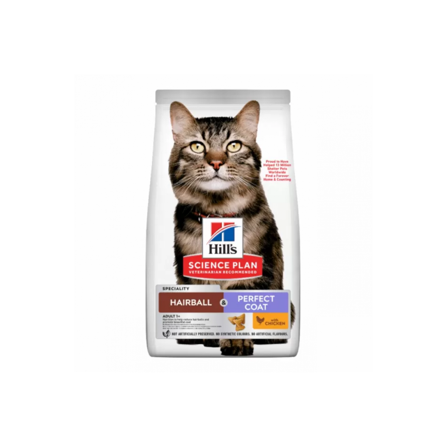 Hills SP Adult Hairball Perfect Coat – корм Хиллс для выведения шерсти и здоровья кожи у кошек 1,5 кг