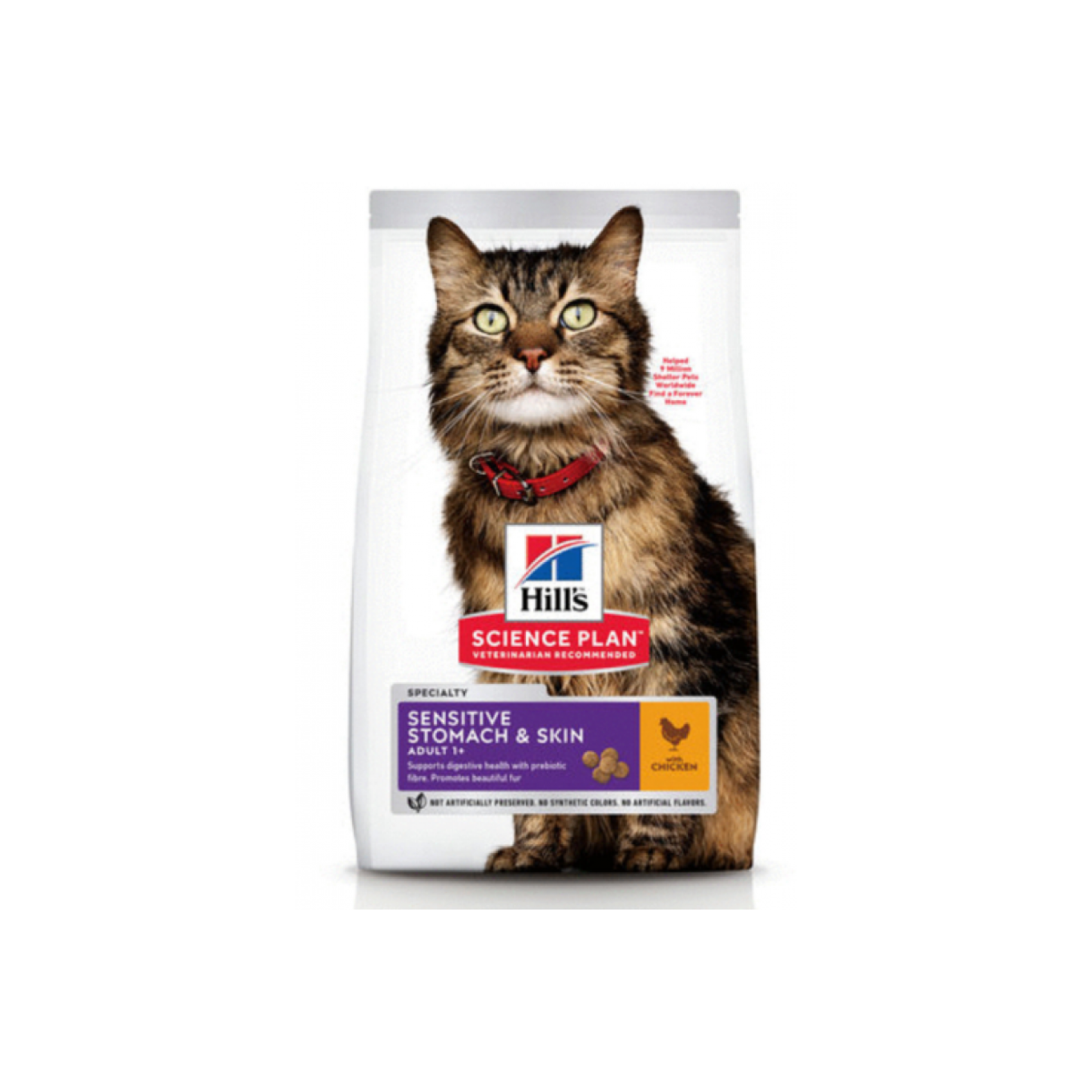 Hills SP Fel Adult SenSt&Sk Ch - взрослая кошка, для чувствительного пищеварения и кожи 0.3 кг