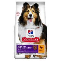 Hill's Science Plan Canin Adult SenSt & Sk Medium Ch для дорослих собак з Куркою -14 кг