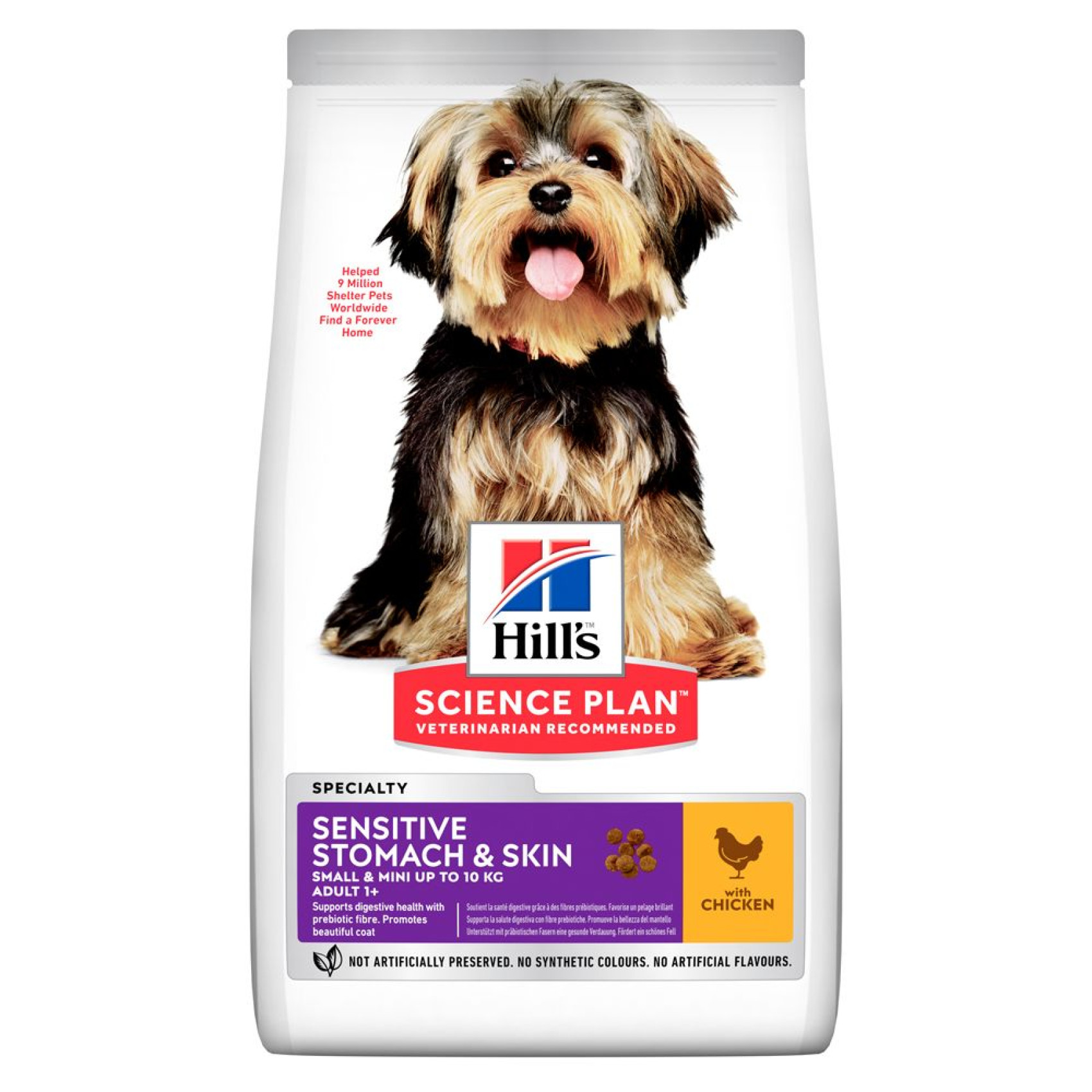 Hills SP Adult Sensitive Stomach & Skin Small & Mini Care Сухой корм с курицей для взрослых собак мелких пород с чувствительным пищеварением, 3 кг
