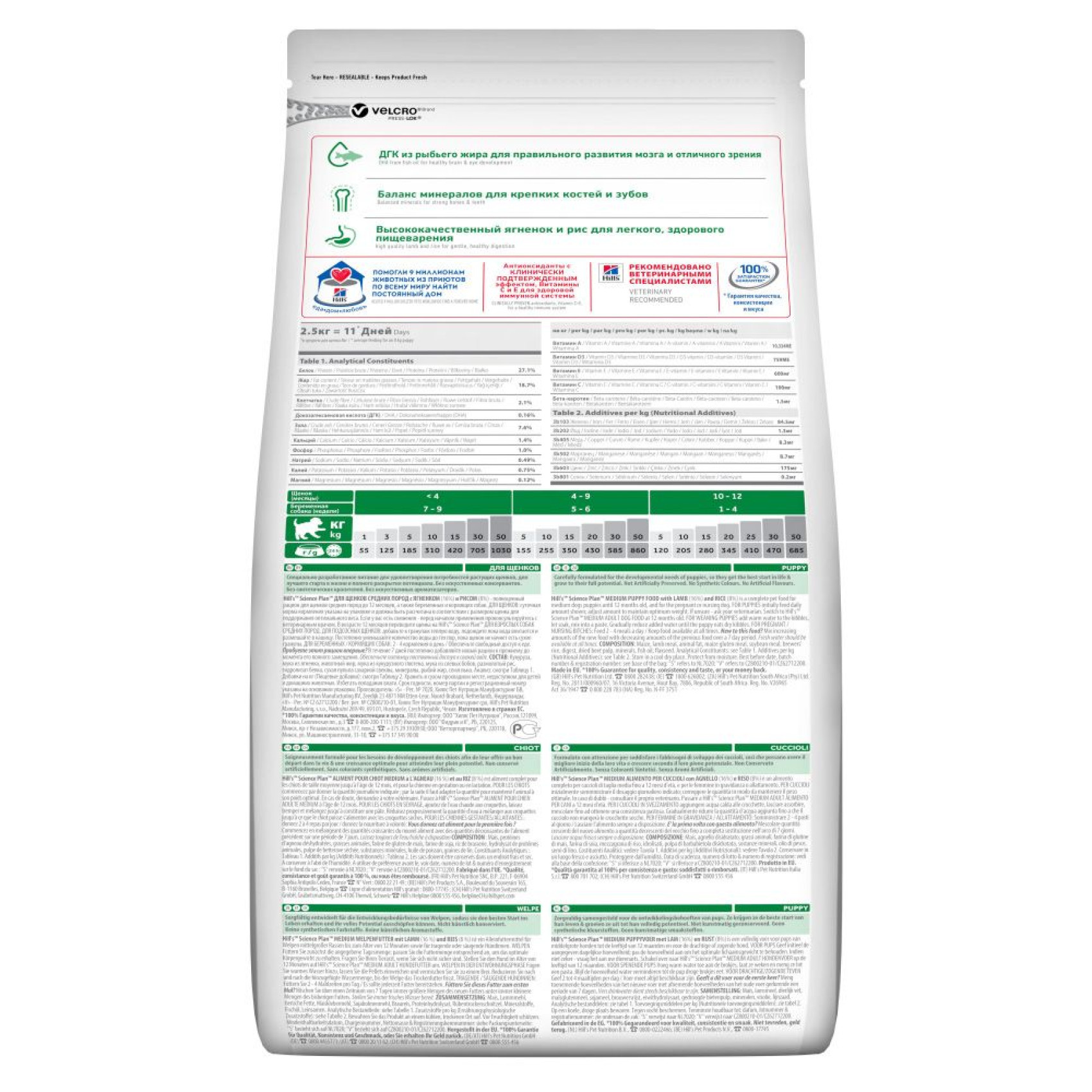 Hills SCIENCE PLAN Puppy Medium сухой корм для щенков средних пород с ягненком и рисом - 14 кг