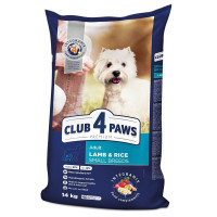 Сухой корм для собак малых пород Club 4 Paws Premium 14 кг (ягненок и рис)