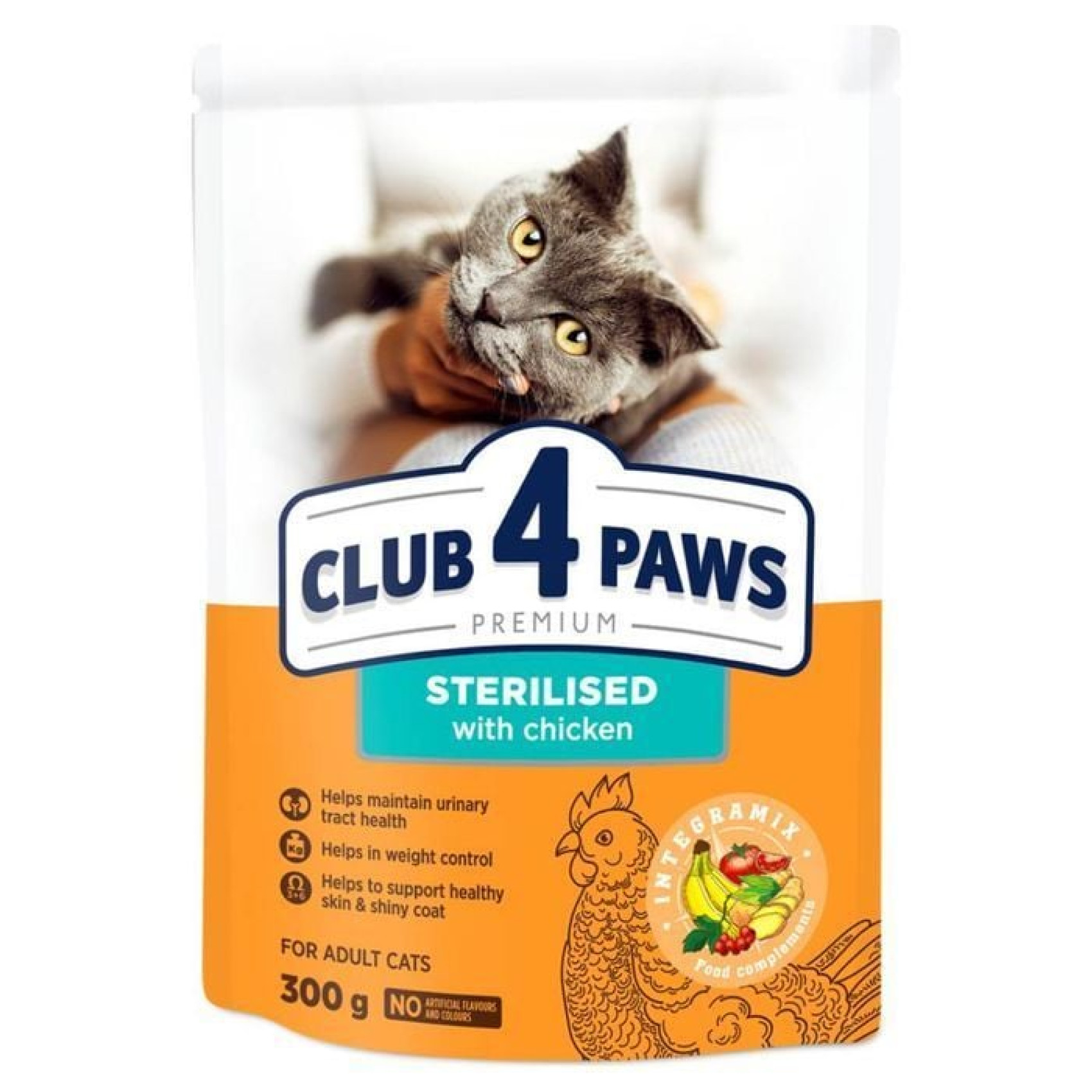 Club 4 Paws Premium Sterilised сухой корм для кошек 300 г - курица
