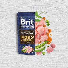 Влажный корм для собак Brit Premium By Nature 85 г - курица и зеленый горошек