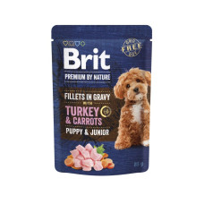Влажный корм для щенков Brit Premium By Nature 85 г - индейка и морковь