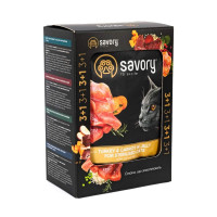 Набор корма для кошек Savory Sterilised pouch 3+1 шт х 85 г - индейка и морковь