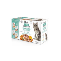 Корм влажный Brit Care Fillets in Gravy Flavour box Sterilized д/стерилизированных кошек филе в соусе набор вкусов 12 х 85 г