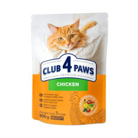 Сухой корм Клуб 4 лапы Adult Cats 7+ - сухой корм с курицей для взрослых кошек старше 7 лет 900 грамм