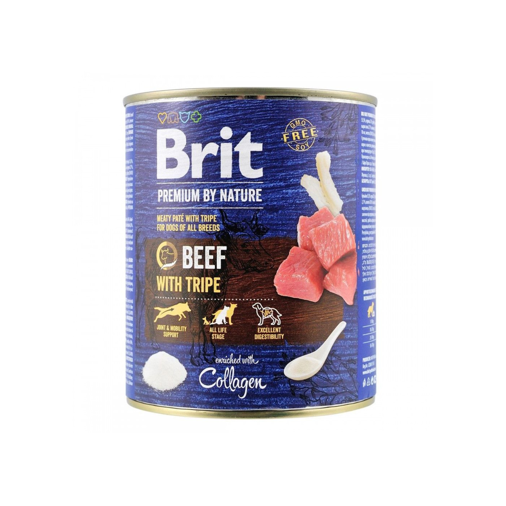 Влажный корм для собак Brit Premium By Nature Beef with Tripe 800 г - говядина