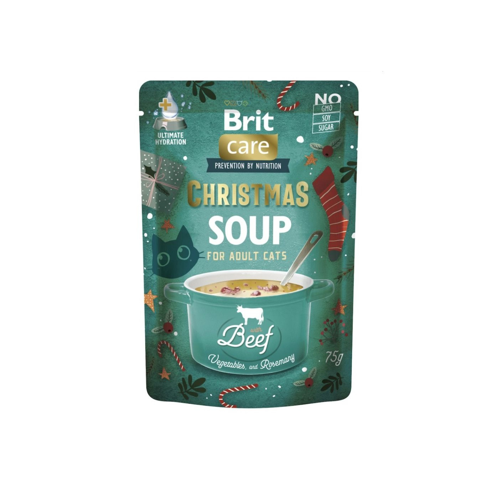 Корм вологий Brit Care Christmas Beef Soup д/котів різдвяний суп з яловичиною 75 г