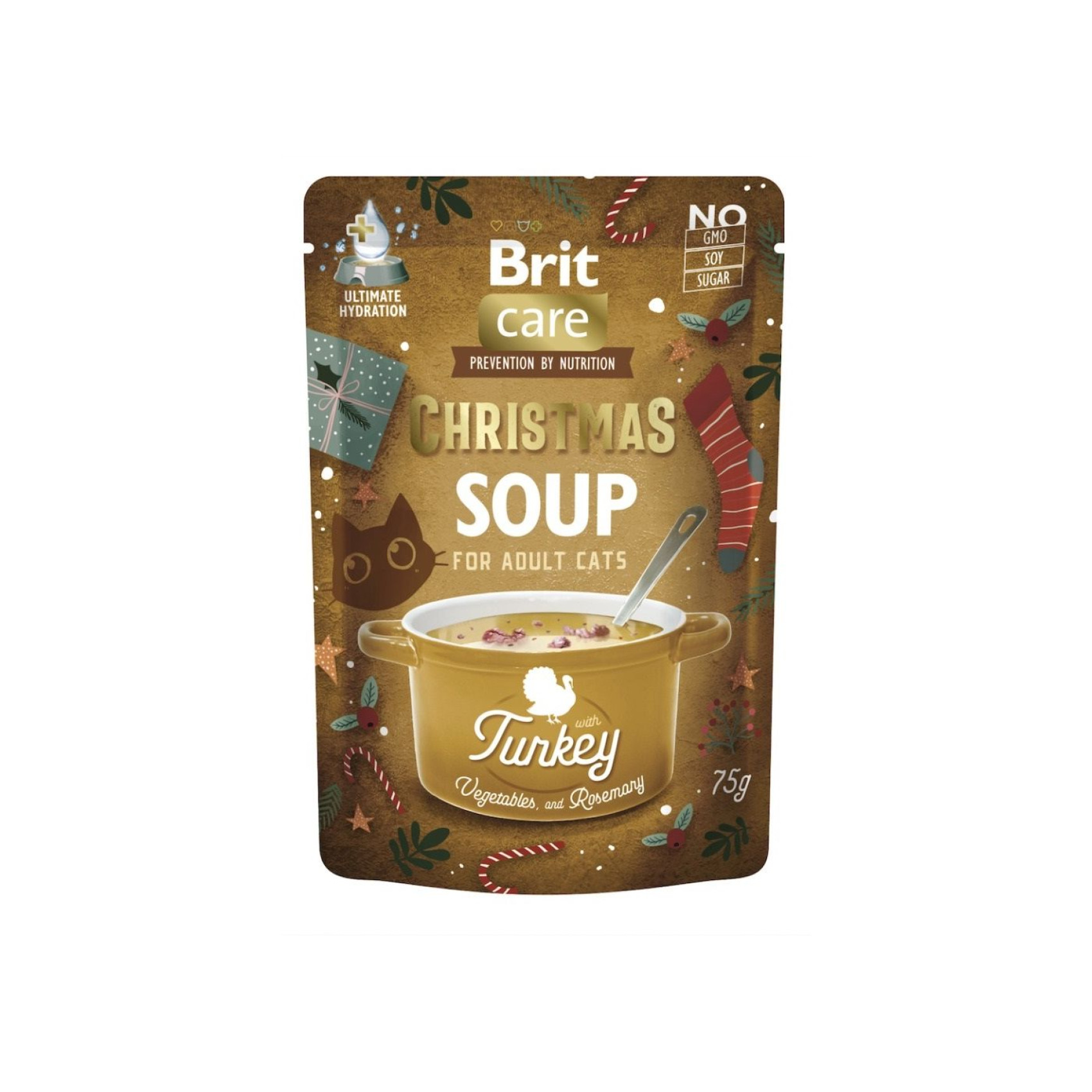 Корм вологий Brit Care Christmas Turkey Soup д/котів різдвяний суп з індичкою 75 г