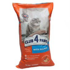 Сухой корм для взрослых кошек Club 4 Paws Premium 14 кг - лосось