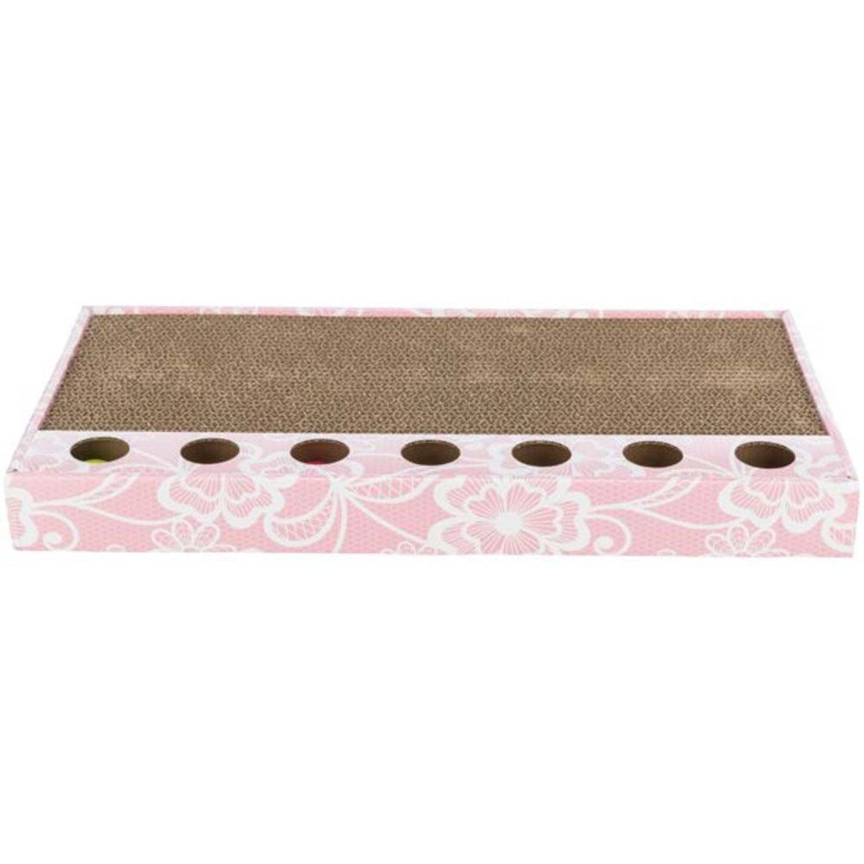 Кігтеточка Trixie з кульками та котячою м'ятою 48×5×25 см - рожевий